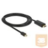 DELOCK HDMI kábel mini Displayport 1.1 male to HDMI male 4K, 2m, fekete