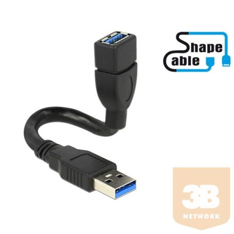 KAB Delock 83713 USB3.0-A apa > USB3.0-A anya kábel - 0,15m