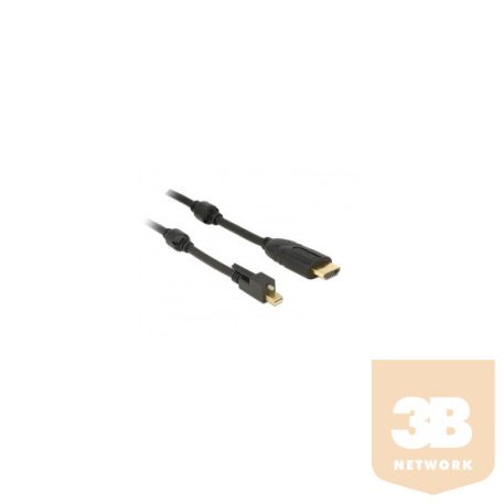 KAB Delock 83730 miniDisplayport 1.2-dugós csatl. csavarral > HDMI-csatl. dugó 4K aktív kábel - 2m