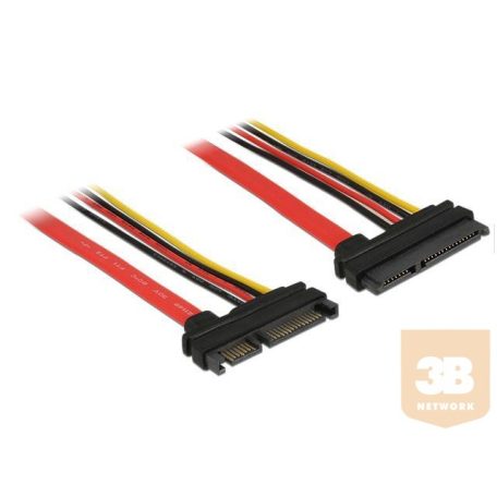 Delock Extension cable SATA 6 Gb/s 22 pin plug > SATA 22 pin receptacle (5V+12V)