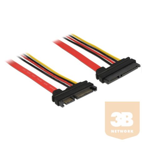 ADA Delock 83803 Bovítokábel, SATA, 6 Gb/s, 22 tus csatlakozó > SATA 22 tus aljzat (5 V + 12 V), 30 cm