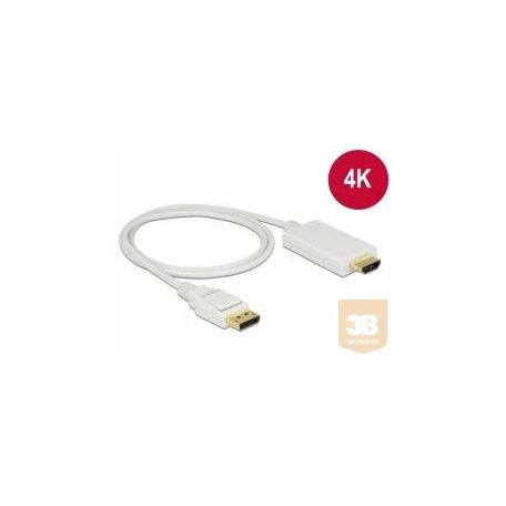 KAB Delock 83818 Kábel Displayport 1.2 dugó > High Speed HDMI-A dugó passzív 4K - 2 m - fehér
