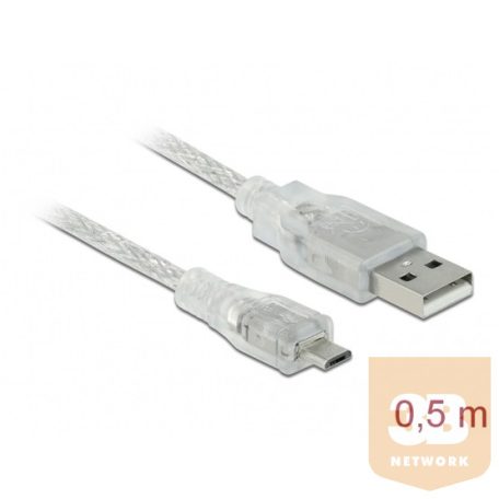 ADA Delock 83897 USB 2.0 A csatlakozódugóval > USB 2.0 Micro-B csatlakozódugóval - 0,5m