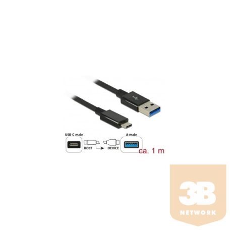 KAB Delock 83983 SuperSpeed USB kábel 10 Gp/s (USB 3.1 GEN 2) USB C dugó> USB A dugó
