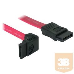   KAB Delock 84354 felfele/egyenes piros SATA (fémlappal) összekötő kábel - 0,2m