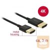 Delock kábel High Speed HDMI with Ethernet A male > A male 3D 4K 3m Slim