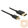 KAB Delock 84785 Cable High Speed HDMI with Ethernet - HDMI-A male > HDMI Micro-D male 3D 4K 4,5m Slim Prem.