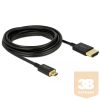 KAB Delock 84785 Cable High Speed HDMI with Ethernet - HDMI-A male > HDMI Micro-D male 3D 4K 4,5m Slim Prem.