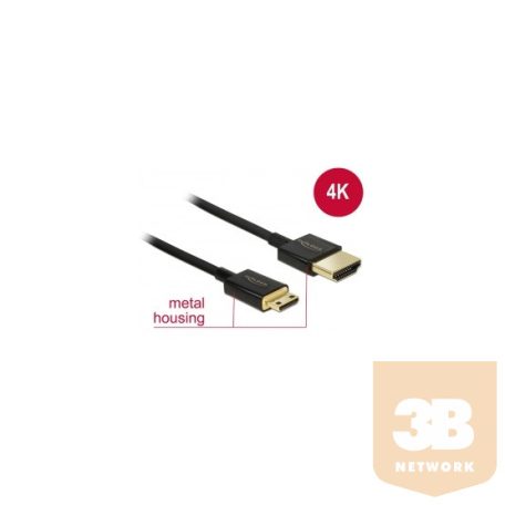 KAB Delock 84787 A apa > mini-c apa 3D 4K High Speed HDMI kábel Ethernettel -0,5m