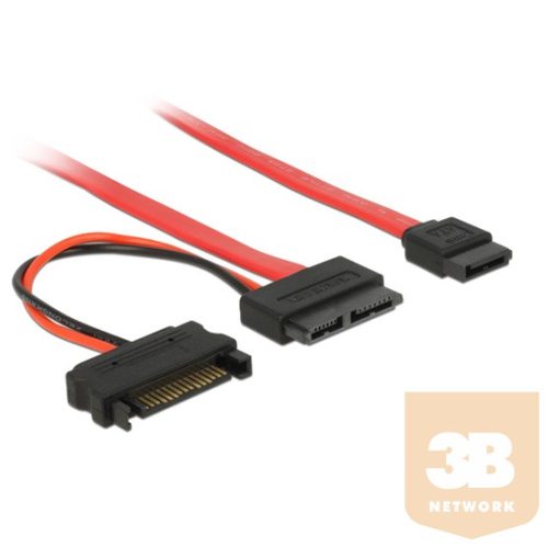 KAB Delock 84800 slimSATA anya > SATA 7pin + SATA 15pin kábel - 0,3m