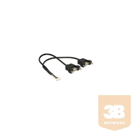 KAB Delock 84839 USB2.0 1,25mm 8tűs > 2x USB2.0 A kábel - 0,25m