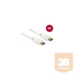   KAB Delock 83876 Displayport 1.2 dugó > Displayport dugó 4K kábel - 1m - Fehér