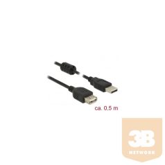   KAB Delock 84882 USB-A 2.0 bővítőkábel csatlakozódugóval > USB-A 2.0 csatlakozóhüvellyel - 0,5 m - fekete