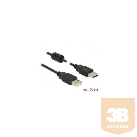 KAB Delock 84892 USB 2.0 A dugó > USB 2.0 A dugó fekete - 3m