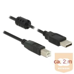   Delock Kábel - 84897 (USB2.0, A-B nyomtató kábel, apa/apa, ferrit, 2m)