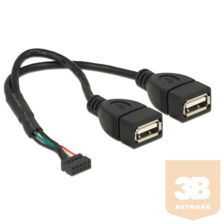 KAB Delock 84933 USB 2.0-s csatlakozóhüvellyel ellátott kábel, 2,00 mm, 10 tus > 2 x USB 2.0 A-típusú csatlako