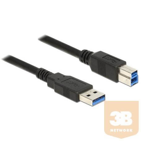 KAB Delock 85067 USB 3.0-s kábel A-típusú csatlakozódugóval > USB 3.0-s, B-típusú csatlakozódugóval, 1,5 m, fe