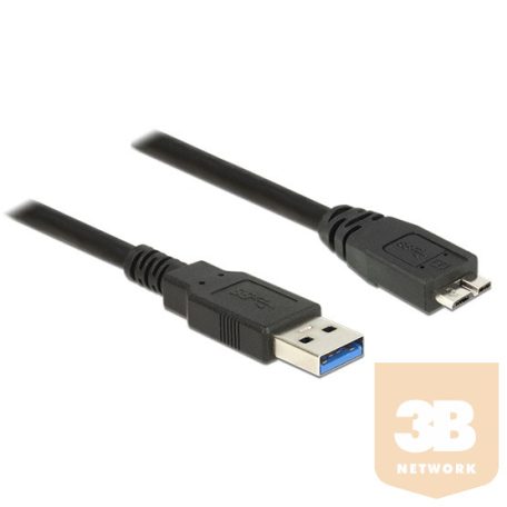 KAB Delock 85072 USB 3.0-s kábel A-típusú csatlakozódugóval > USB 3.0-s, Micro-B-típusú csatlakozódugóval, 1,0