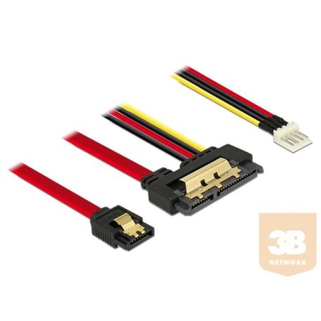 Delock Cable SATA 6 Gb/s 7pin receptacle+Floppy 4pin power male>SATA 22pin 30cm