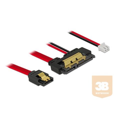 Delock Cable SATA 6 Gb/s 7pin receptacle+2pin power female>SATA 22pin straight