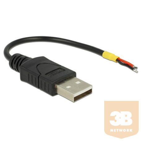 Delock Kábel USB 2.0 A-típusú csatlakozódugóval > 2 db nyitott vezetékkel, 10 cm Raspberry Pi