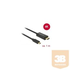   KAB Delock 85258 Kábel USB-C csatlakozó> HDMI csatlakozó (DP vált.) 4K 30 Hz - 1 m - fekete