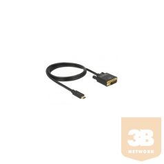   KAB Delock 85320 Kábel USB-C csatlakozó > DVI 24+1 csatlakozó (DP vált.) 4K 30 Hz - 1 m - fekete