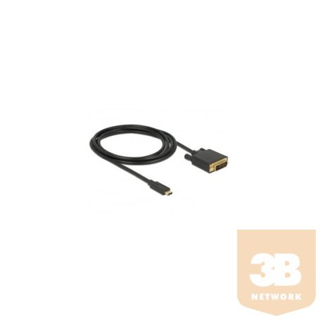 KAB Delock 85321 Kábel USB-C csatlakozó > DVI 24+1 csatlakozó (DP vált.) 4K 30 Hz - 2 m - fekete