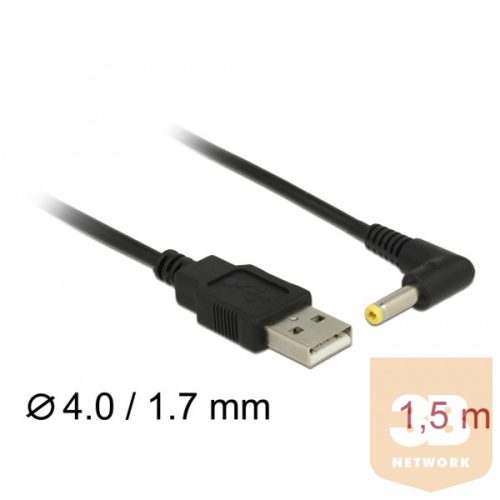 Delock átalakítú - 85544 (USB - DC csatlakozó dugó 4.0 x 1.7, 90 fokos, 1,5m)