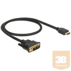   Delock Kábel DVI 18+1 csatlakozódugóval > HDMI-A csatlakozódugóval, 0,5 m, fekete