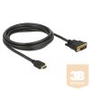 CABLE HDMI(M)->DVI-D(M)(24+1) 2M BLACK DUAL LINK GOLD-PLATED CONTACTS