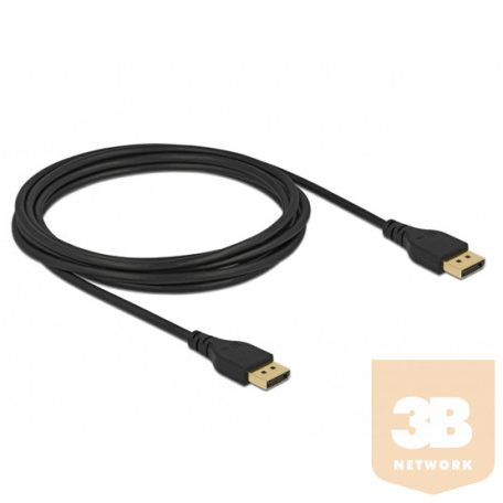 Delock DisplayPort kábel 8K 60 Hz 2 m DP 8K tanúsítvánnyal retesz nélküli