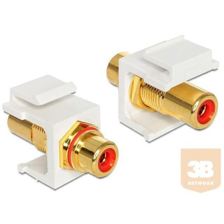 Delock Keystone module RCA female > RCA female gold plated red