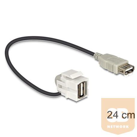 KAB Delock 86327 Keystonemodul USB 2.0 A anya/USB 2.0 A anya 110° kábel - 0,24m