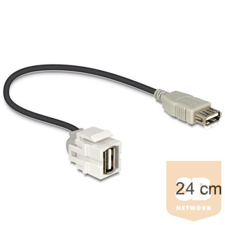 KAB Delock 86329 Keystonemodul USB 2.0 A anya/USB 2.0 A anya 250° kábel - 0,24m