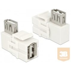   LAN Delock 86364 USB2.0-A anya > USB2.0-A anya 90° elfordított Keystone modul - Fehér