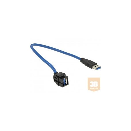 Delock Keystone module USB 3.0 A female > USB 3.0 A male 250° with cable