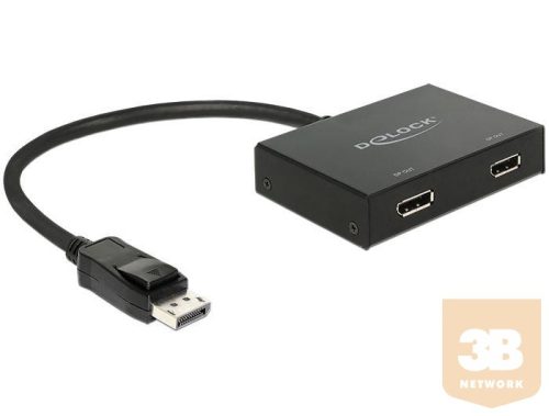 Delock Displayport 1.2 Splitter 1x Displayport in (M) > 2 x Displayport out (F)