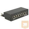 Delock Patch Panel - 87674 (Cat6A Desktop patch panel, 8 port, árnyékolt, fekete)