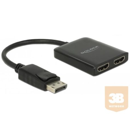 Delock Splitter DisplayPort 1.2 - 2x HDMI 4K black 25cm