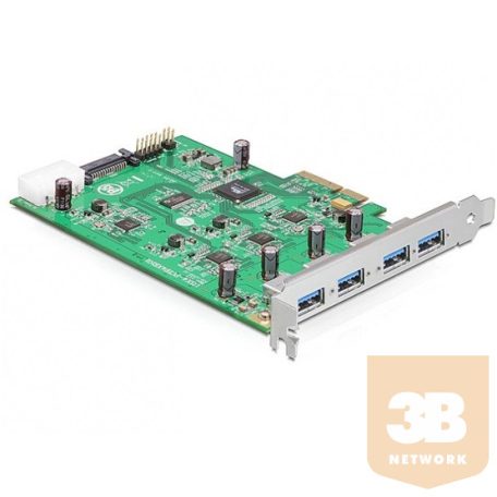 ADA Delock 89325 PCI Express kártya x4 > 4 x külső USB 3.0-A (négy csatornás)