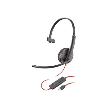 HP Poly Blackwire 3210 Monaural USB-C Headset +USB-C/A Adapter