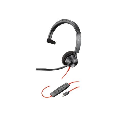 HP Poly Blackwire 3310 Monaural USB-C Headset +USB-C/A Adapter