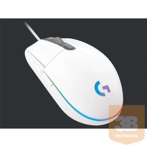 LOGITECH Egér - G102 Lightsync Vezetékes Gaming, Fehér