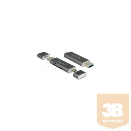 FLC Delock 91499 Kártyaolvasó USB-C, USB-A 3.1 Gen 1 > SD / MMC + Micro SD