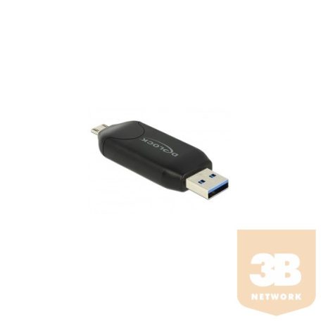 FL Delock 91734 microUSB OTG kártyaolvasó + USB3.0-A csatlakozódugó