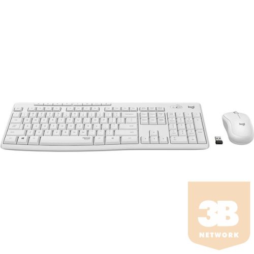 LOGITECH Billentyűzet + egér - MK295 Silent Vezeték Nélküli Combo US, Piszkosfehér