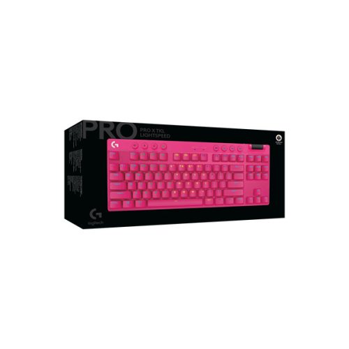 LOGITECH Billentyűzet - G Pro Lightspeed RGB Mechanikus Gaming Vezetékes TKL (Tactile) UK, Magenta