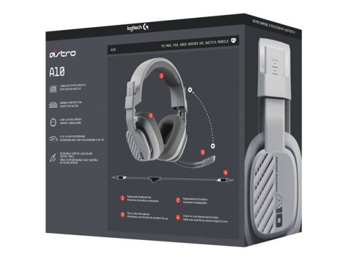 LOGITECH Astro Gaming A10 Gen 2 Headset full size wired 3.5 mm jack grey