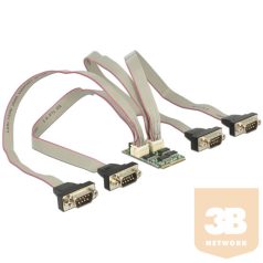   ADA Delock 95244 MiniPCIe I/O PCIe teljes méret - 4x soros RS-232 tápkezeléssel